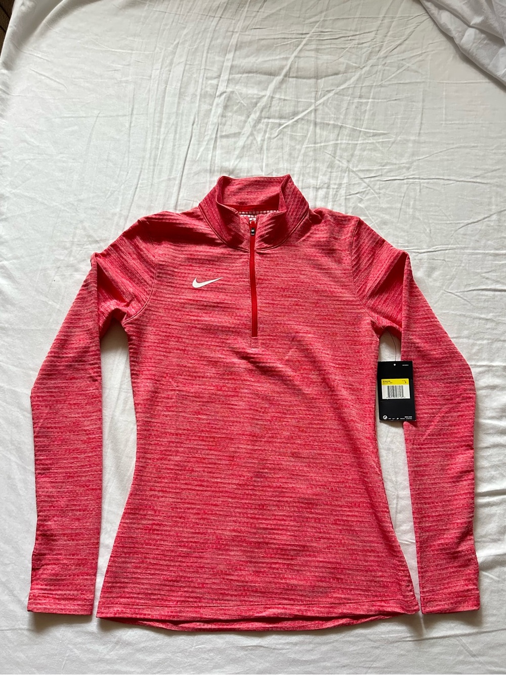 Nike Women’s Pink Heathered Long Sleeve Quarter-Zip Top